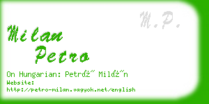 milan petro business card